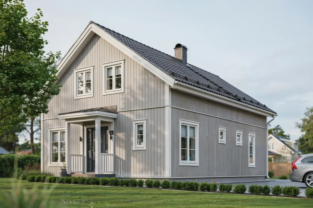 renovering av fuktskadad tr fasad med syllbyte i tureberg sollentuna